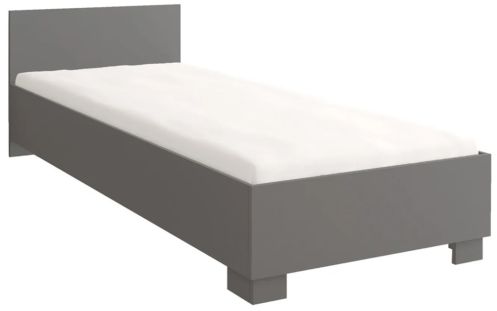 Egyszemélyes ágy 90 cm Oleg II (fehér + szürke). 1071611