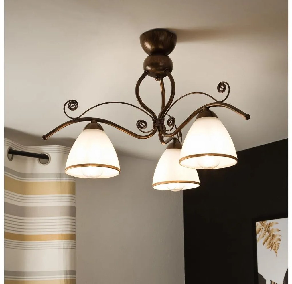 Lamkur Felületre szerelhető csillár  RETRO 3xE27/60W/230V bronz patina LA56135