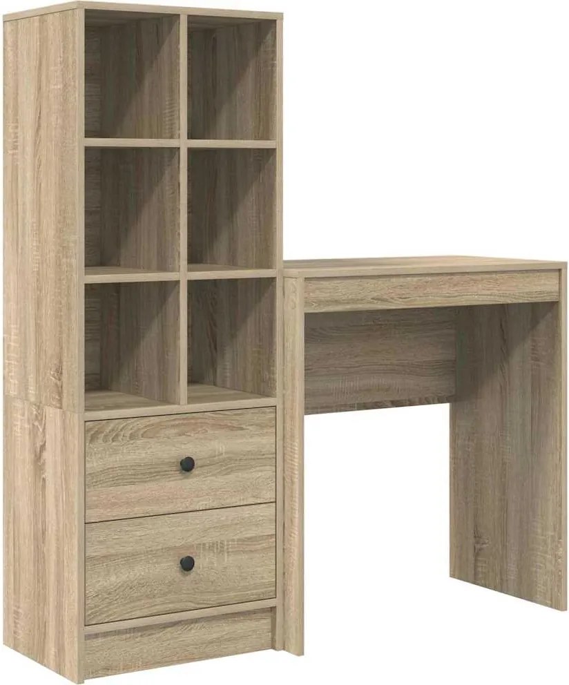 vidaXL Asztal fiókkal 2 pcs Sonoma tölgy