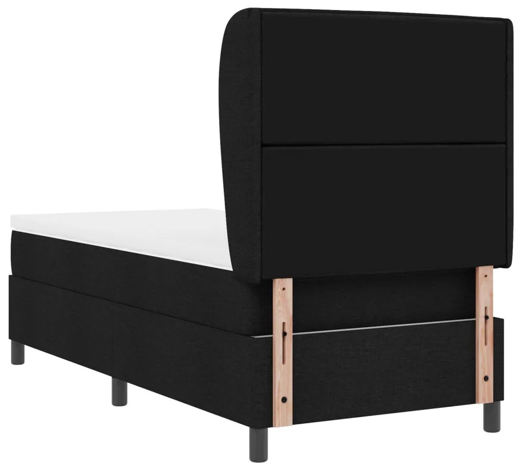 Box Ágy Zsebtavas Matraccal Fekete 100x200 cm Szövet