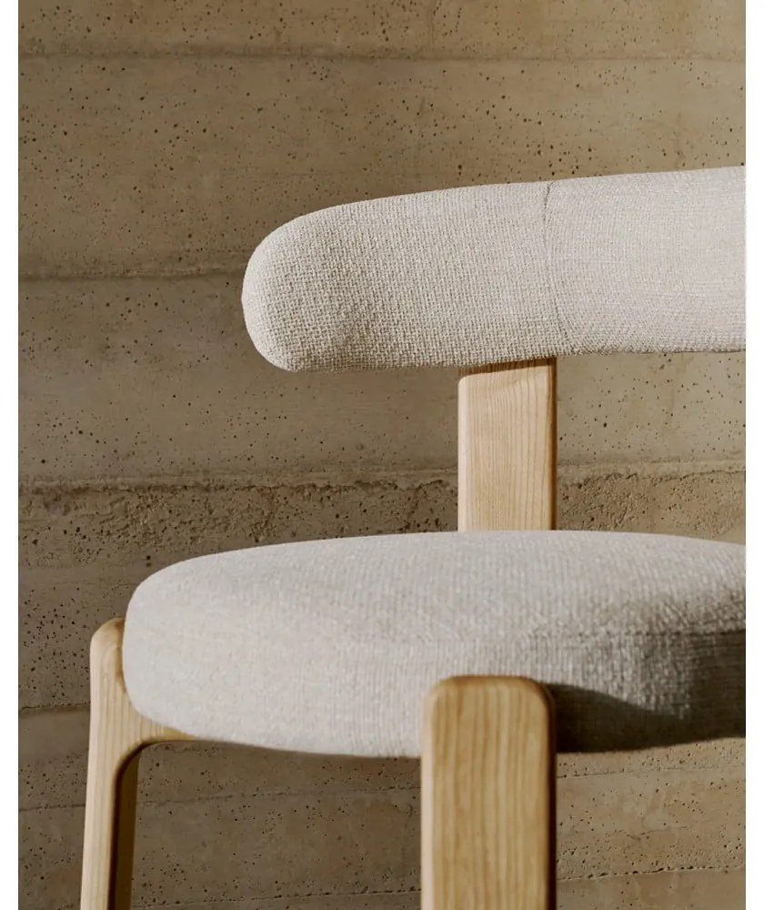 Bézs-natúr színű kőrisfa étkezőszék Granite – Kave Home