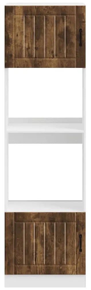 Lucca 2 db füstölt tölgy színű szerelt fa sütőszekrények