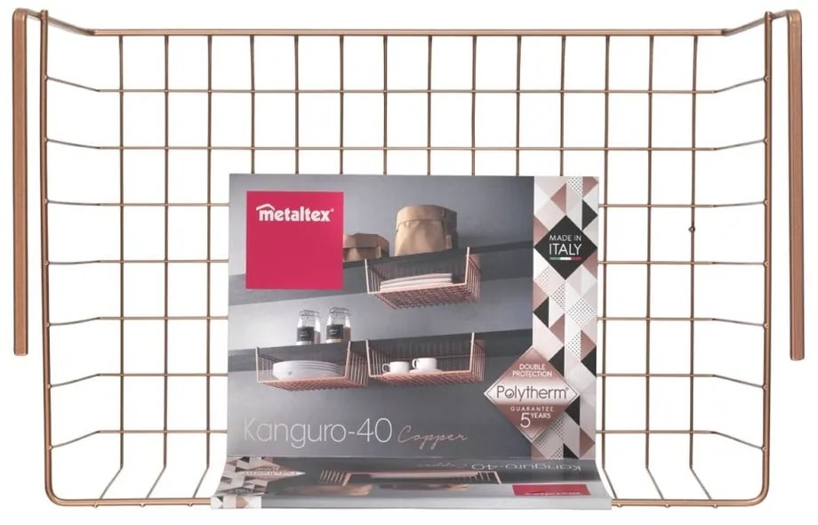Rézszínű függő tároló, szélesség 40 cm - Metaltex