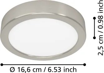 Eglo 901315-LED Mennyezeti lámpa FUEVA LED/7,5W/230V 2700/4000/6500K átm. 16,6 cm króm
