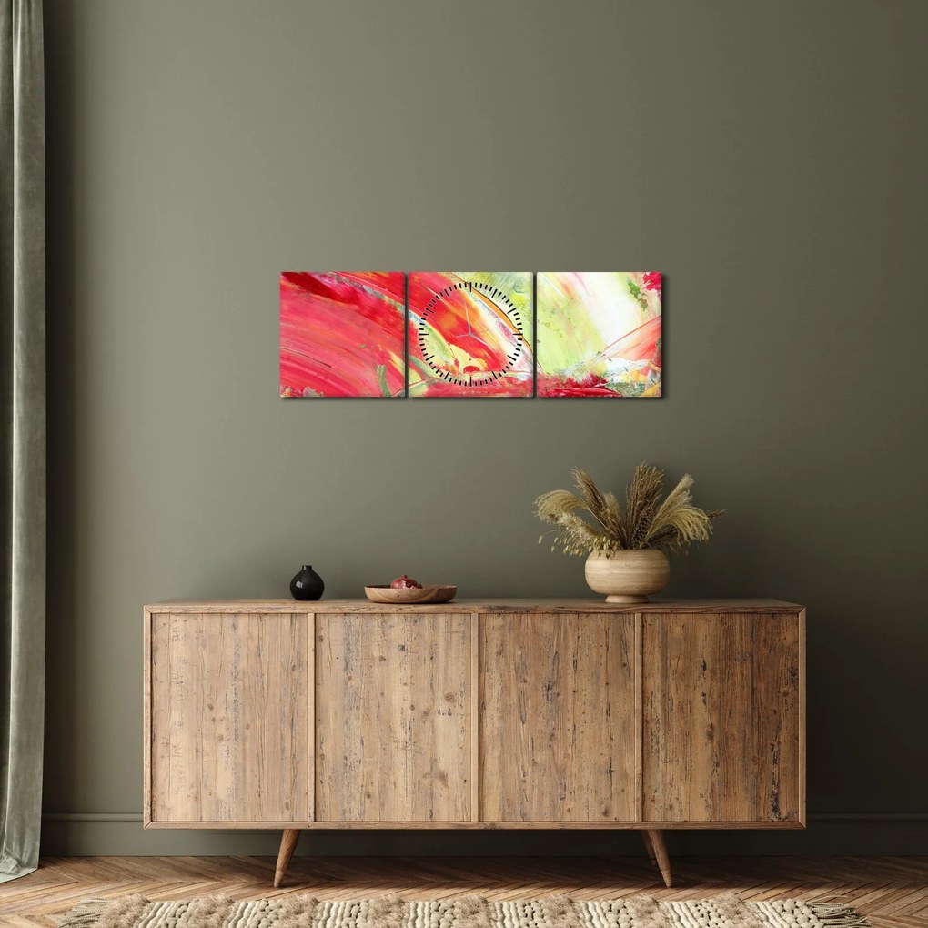 Absztrakció kép - festmény (órával) (90x30 cm)