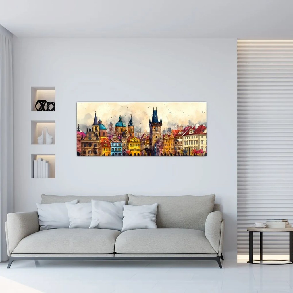 Kép - Ősz a festett városban (120x50 cm)