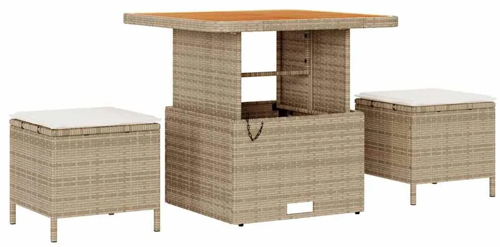 Kerti Kanapé Szett 8 pcs bézs és krémszínű 80 x 80 x 71 cm