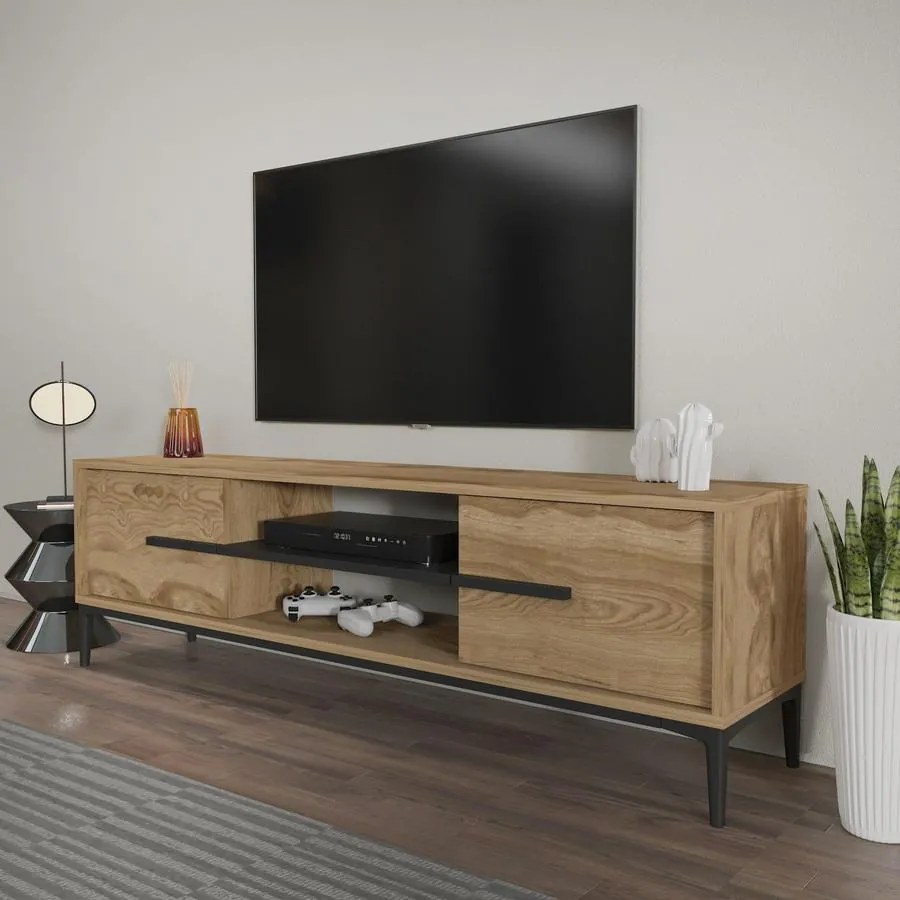 TV szekrény Eslem - Oak, Black