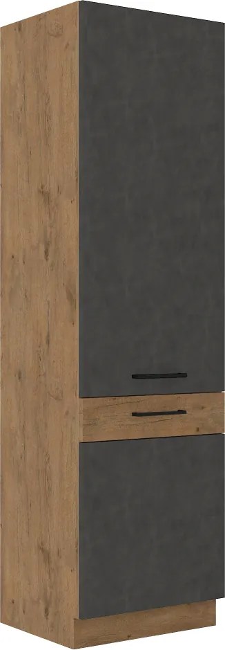 Magas szekrény, szürke matt/tölgy lancelot, VEGA 60 DK-210 2F
