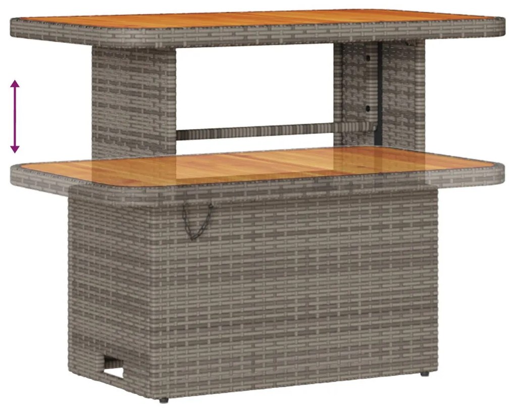 9 Részes Kerti Kanapé Szett Párnákkal Szürke Poly Rattan Akác, 2-Személyes Kerti Kanapé Párnákkal Szürke Poly Rattan, 3 Részes Kerti Étkező Szett Párnákkal Szürke Poly Rattan Akác