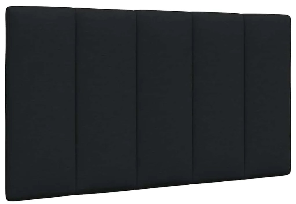 fekete szövet ágy matraccal 80x200 cm
