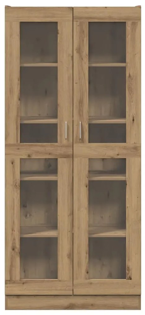 kézműves tölgy színű szerelt fa magasszekrény 82,5x30,5x185 cm