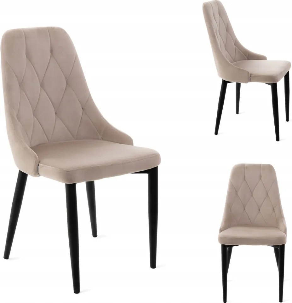 Louis Quilter szék velúr bézs 46,5x58x88 cm Homla