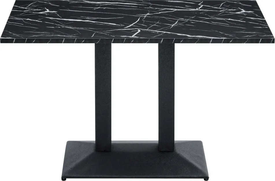 Bisztró asztal, fekete márvány/fekete, 120x60 cm, RINALDO TYP 2