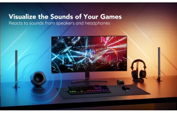 Govee - KÉSZLET 2x Smart Gaming Wi-Fi LED RGBIC Panels + Smart Dual + távirányító