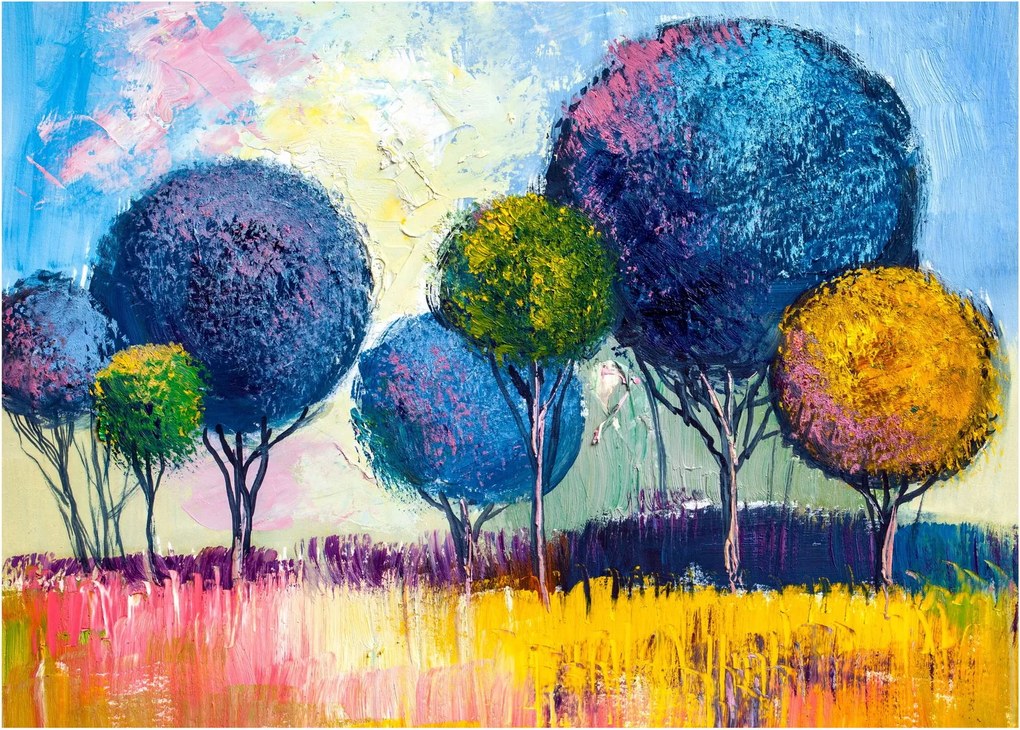 Kupolafák képe, olajfestmény (70x50 cm)