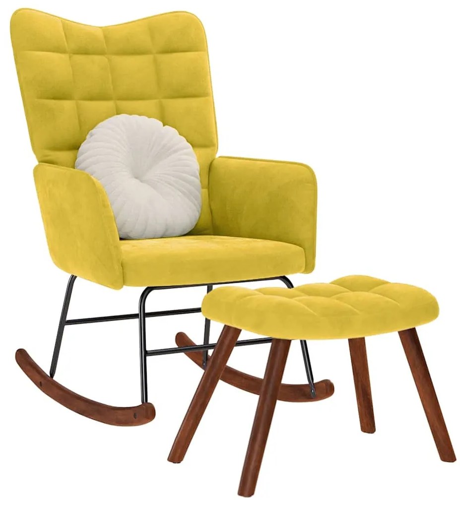 sárga bársony hintaszék ülőkével