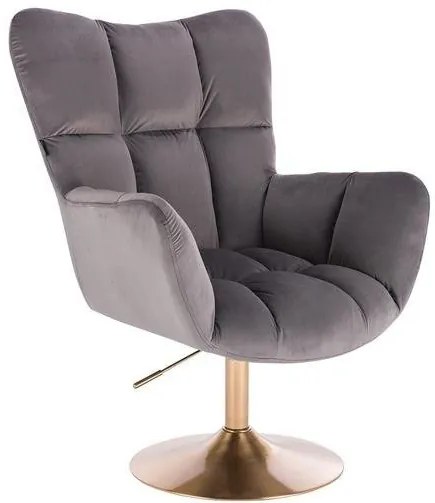 HR650N Grafit modern velúr szék arany lábbal