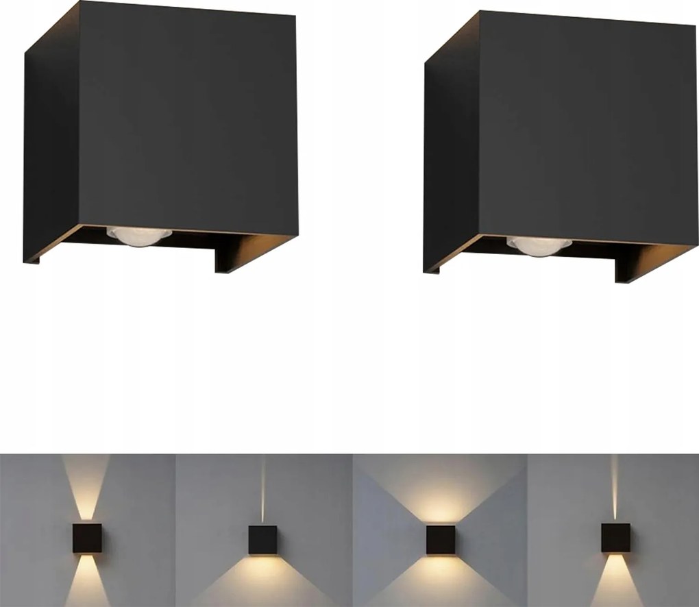 LED-es fali lámpa beltéri és kültéri használatra mozgásérzékelővel 2db