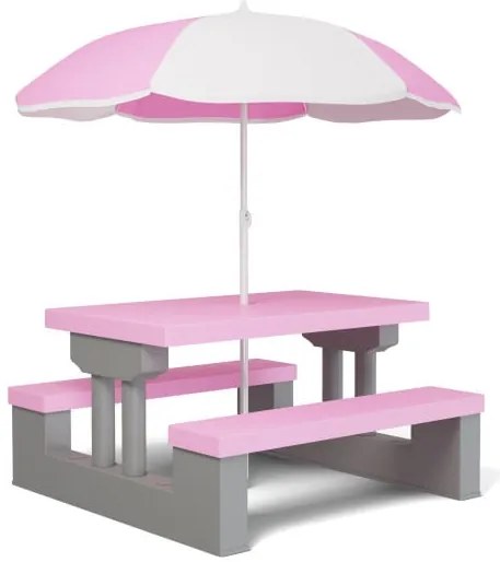 Deuba Gyerek kerti szett napernyővel - rózsaszín