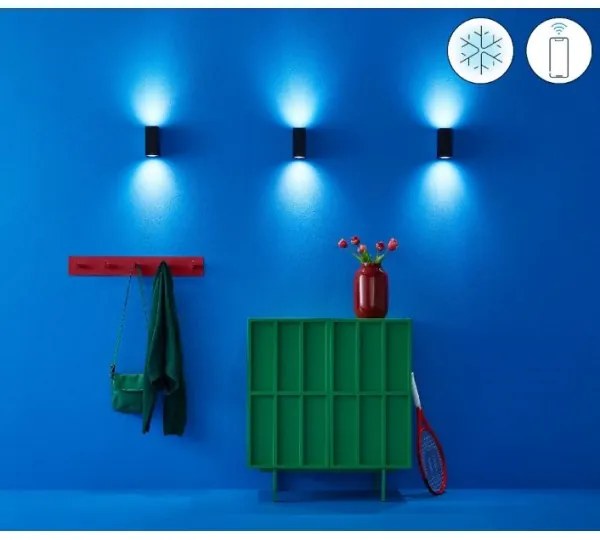 WiZ -LED RGBW Dimmelhető fali lámpa UP&DOWN 2xGU10/4,7W/230V fekete Wi-Fi