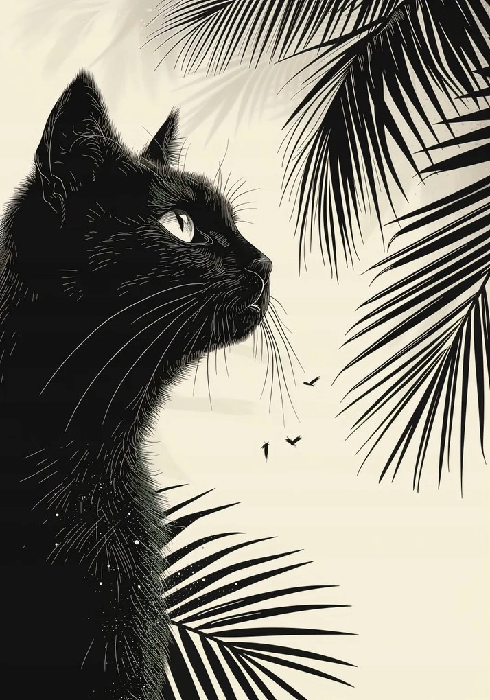 Poszter 70x100cm Elmélkedés a pálmafák árnyékában