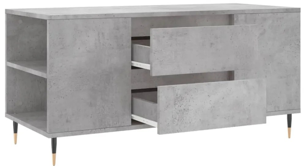 betonszürke szerelt fa dohányzóasztal 102x44,5x50 cm