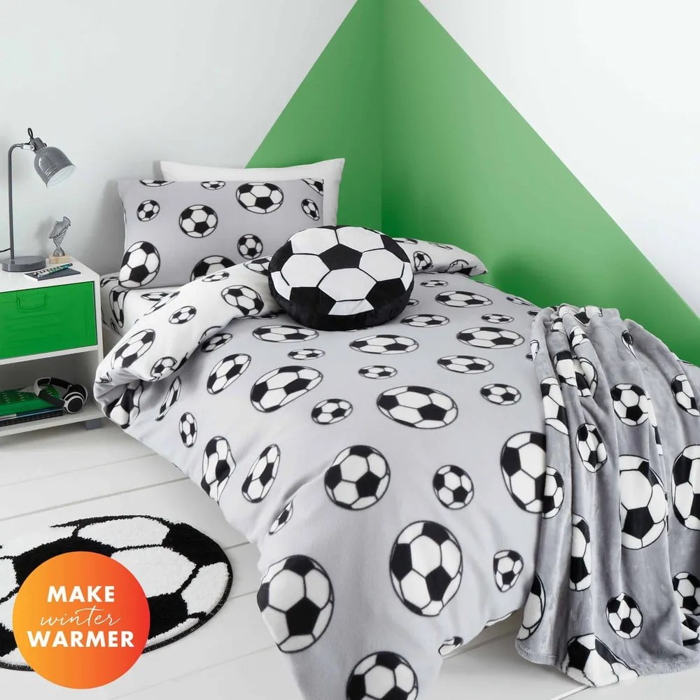 Egyszemélyes flanel gyerek ágyneműhuzat 135x200 cm Football – Catherine Lansfield