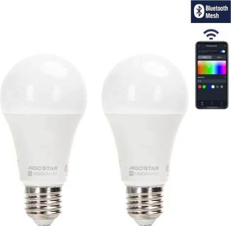 KÉSZLET 2x LED Dimmelhető izzó MESH Intelligens A60 E27/12W/230V 2700-6500K - Aigostar