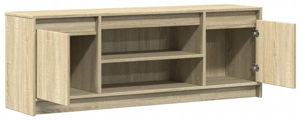 sonoma tölgy színű szerelt fa LED-es TV-szekrény 139,5x34x50 cm