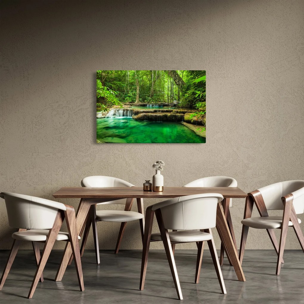 Kép - Erawan vízesés Kanchanaburiban, Thaiföldön (90x60 cm)