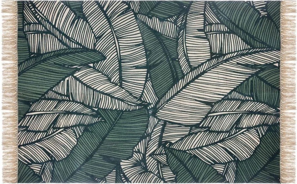 Szőnyeg rojtokkal pamut boho dzsungel levelek