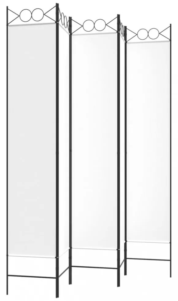 fehér 5 paneles paraván 200x220 cm szövet