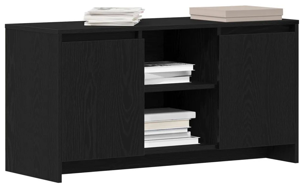 TV Szekrény Fekete Tölgy 102x37,5x52,5 cm Mérnöki Fa