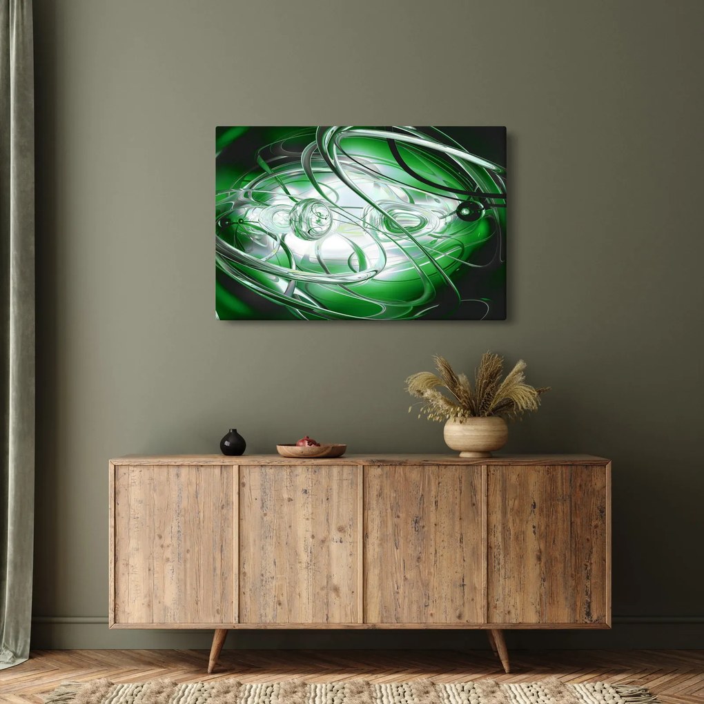 Zöld absztrakt kép (90x60 cm)
