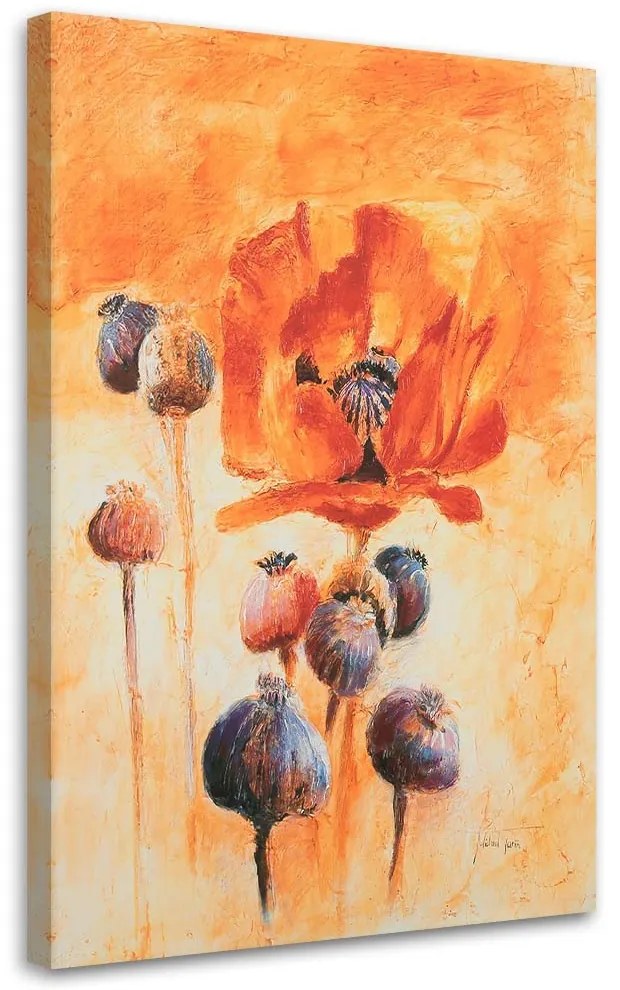 Gario Vászonkép Virágzó pipacsok - kézzel festett Méret: 70 x 100 cm