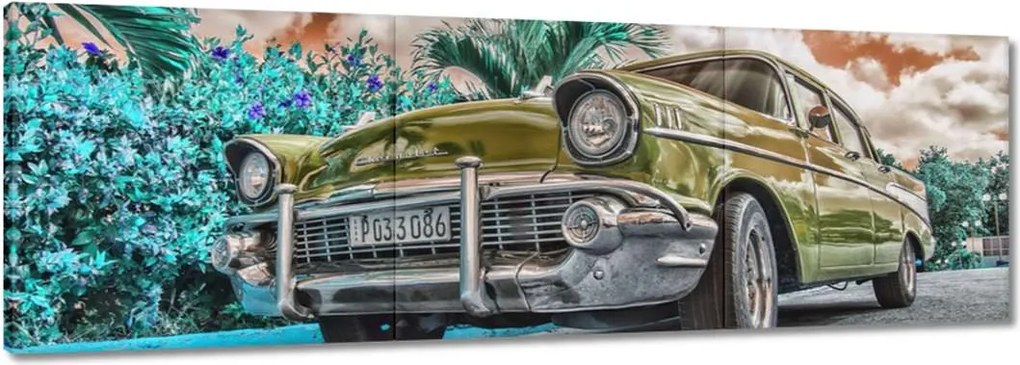 Vászonkép 60x20 Sárga antik autó