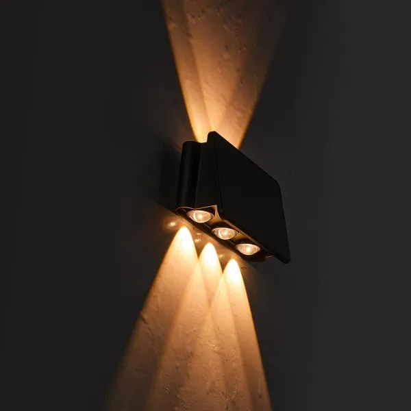 LED Napelemes fali lámpa ALF LED/4W/1300 mAh 3000K IP54 fekete