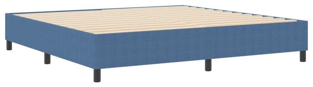Boxspring Ágy Kék 200x200 cm Vászon