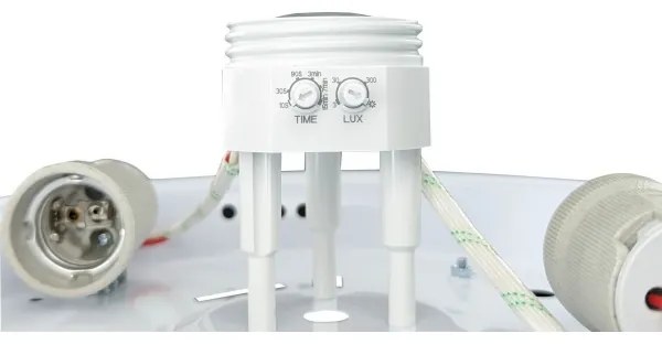 MANA mennyezeti lámpa mozgásérzékelővel 2xE27/40W/230V, Ø 30 cm, fehér