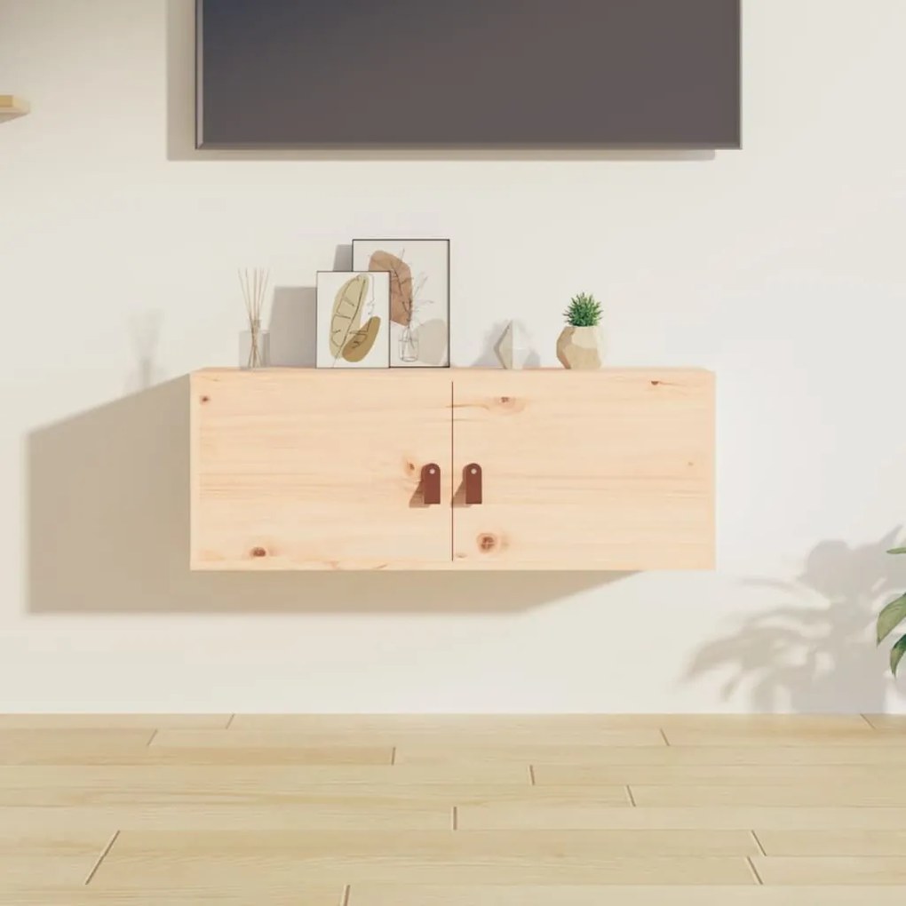tömör fenyőfa faliszekrény 80 x 30 x 30 cm