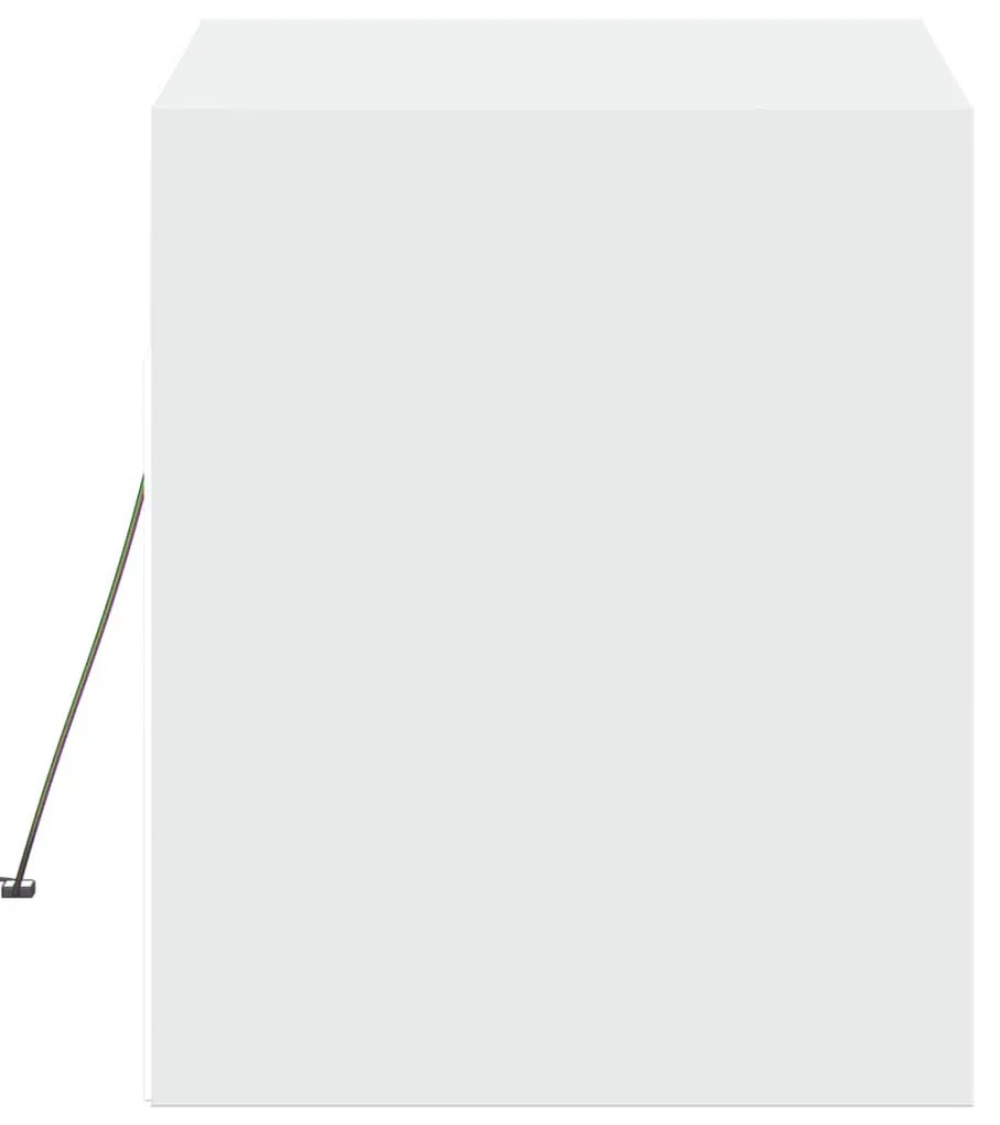 fehér falra szerelhető TV-szekrény LED-lámpákkal 80x31x35 cm