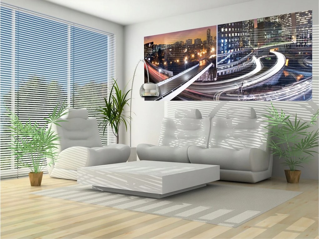 Flizelin fotótapéta Éjszakai város La Défense A város energiája 250x104 +ragasztó