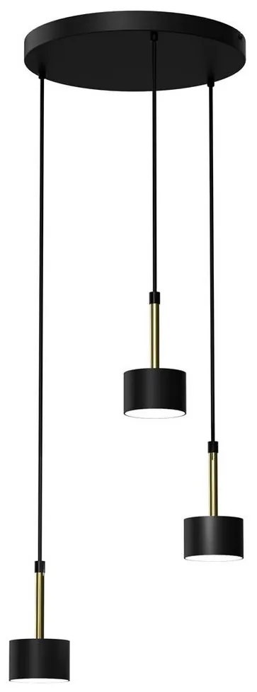 Csillár zsinóron ARENA 3xGX53/11W/230V fekete/arany