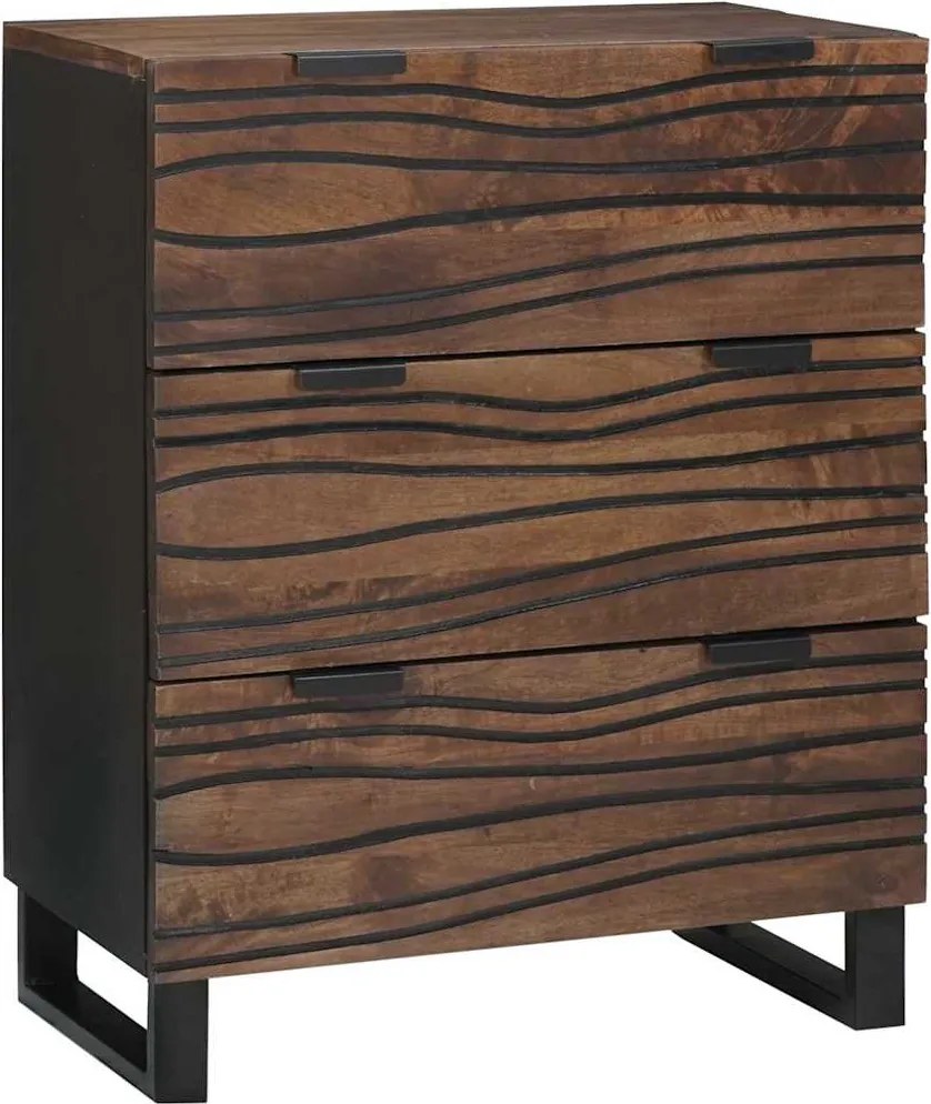 vidaXL Széf fiókkal Barna 60 x 33.5 x 75 cm Tömör mangófa