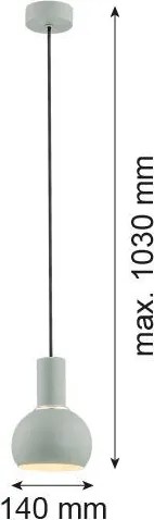 ARGON 4214 SINES Egyágú Függesztett Lámpa Fém E27 IP20
