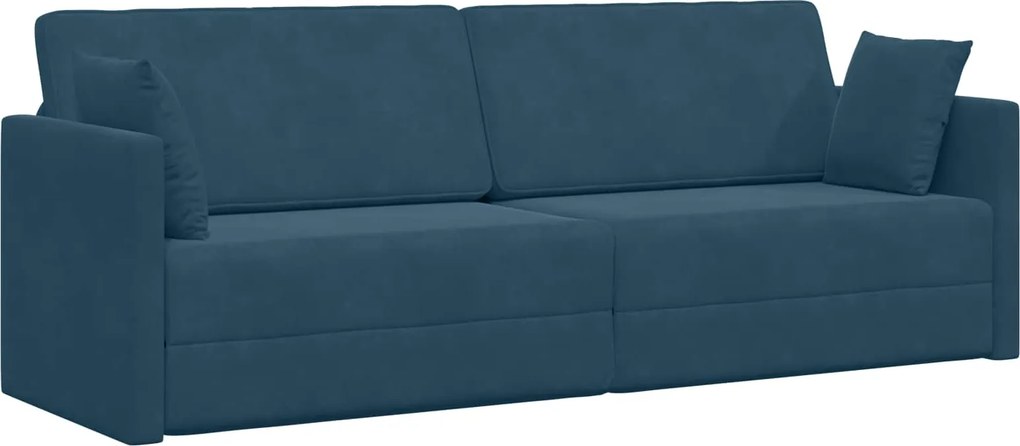 vidaXL Padlókanapé-ágy 200cm Kék Bársony