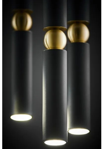 Jupiter 2014 - Csillár zsinóron ALAS 5xGU10/10W/230V fekete/arany