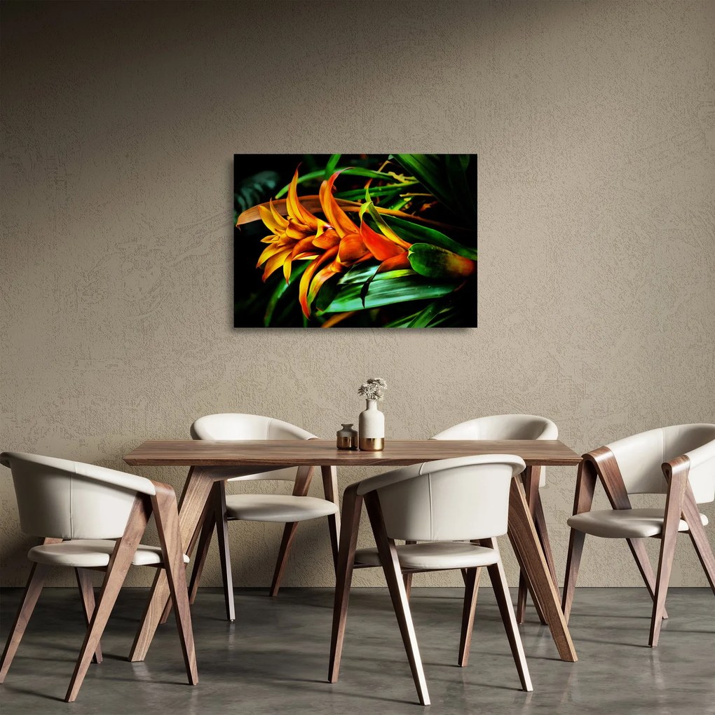 Narancssárga csokor képe (üvegen) (70x50 cm)