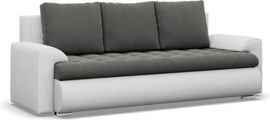 Tokio kanapéágy, bársony + műbőr, szürke - fehér